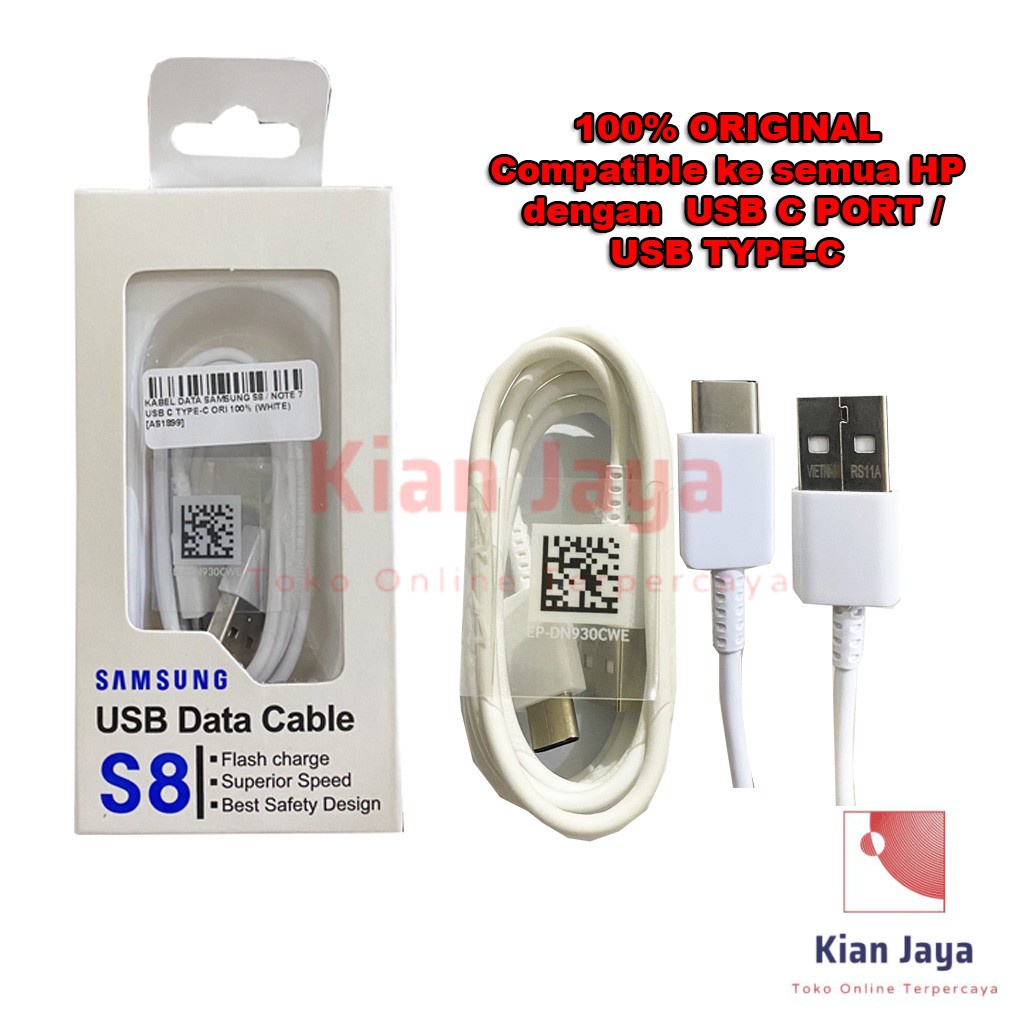 Kabel Charger Hp Samsung Galaxy S8 / Note 7 USB Tipe Type C Original 100% Sync Data Charging Fast Charge