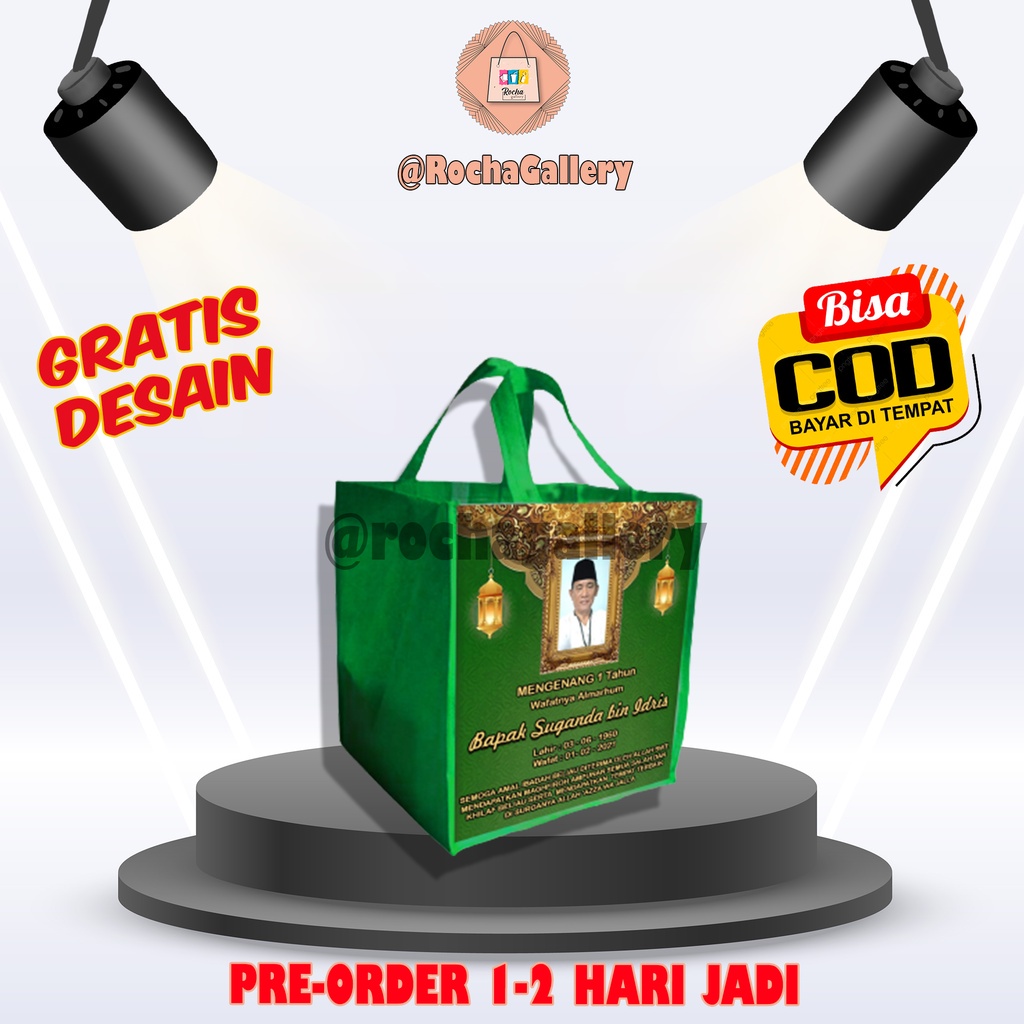 

(50 PCS) Tas Khajatan - Tas Mengenang - Tas Kirim Doa - Tas Muat Box Nasi - Tas Khajatan Paling Murah Free Desain - Tas Mengenang Custom
