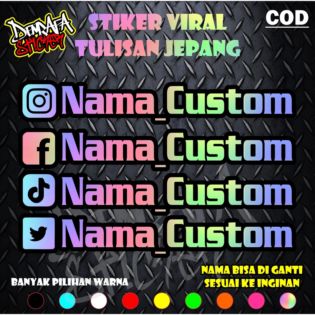 STIKER CUTTING TIMBUL REQUEST NAMA SENDIRI BISA PAKAI LOGO / STICKER MOTOR MOBIL HELM VIRAL REQUEST 