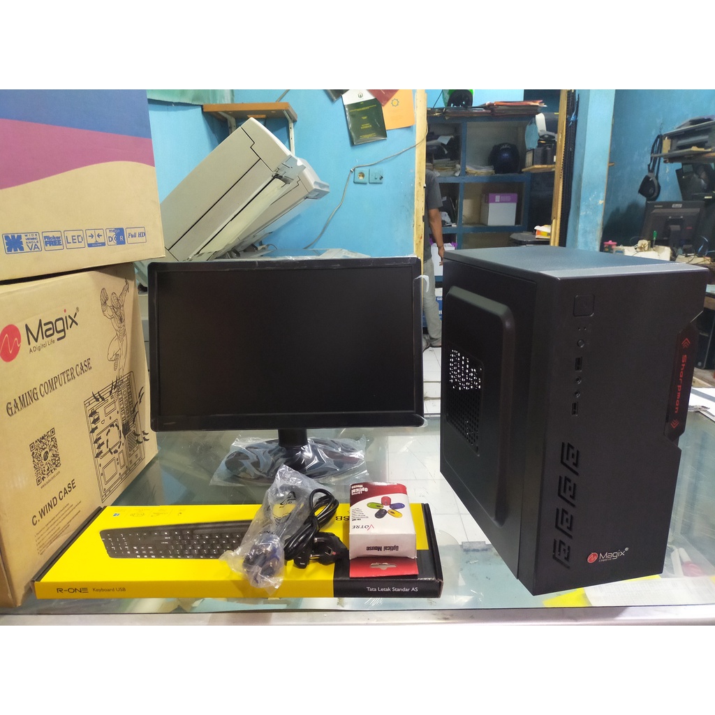 Paket Komputer Game AMD A4 Radeon HD/Ram Ddr3 4gb/Hdd 500Gb/Led 19&quot; Wide new