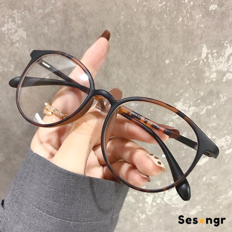 COD Kacamata Anti blue Light Model Flat Gaya Leopard Retro Korea Fashion Wanita Glasses Untuk Unisex - SG