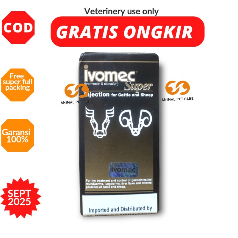Ivomec Super Obat Hewan Cacing Kutu 50ml 100% Asli