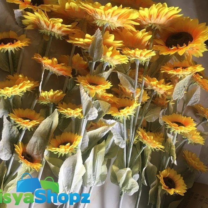 ⇫ Sunflower Jumbo / Bunga Matahari Besar Artificial Bunga Plastik [ TANPA POT ] ゾ