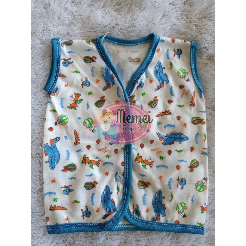 1 LUSIN (12 pcs) Baju bayi tanpa lengan KATUN TABUR halus lembut
