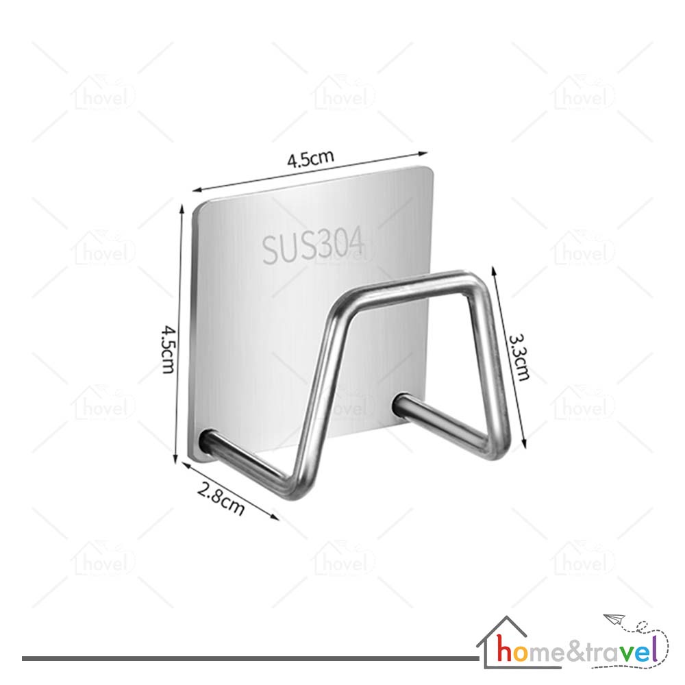 HOVELSHOP Tempat Spons Cuci Piring Dapur Gantungan Tempel Shower Puff Stainless Steel Serbaguna