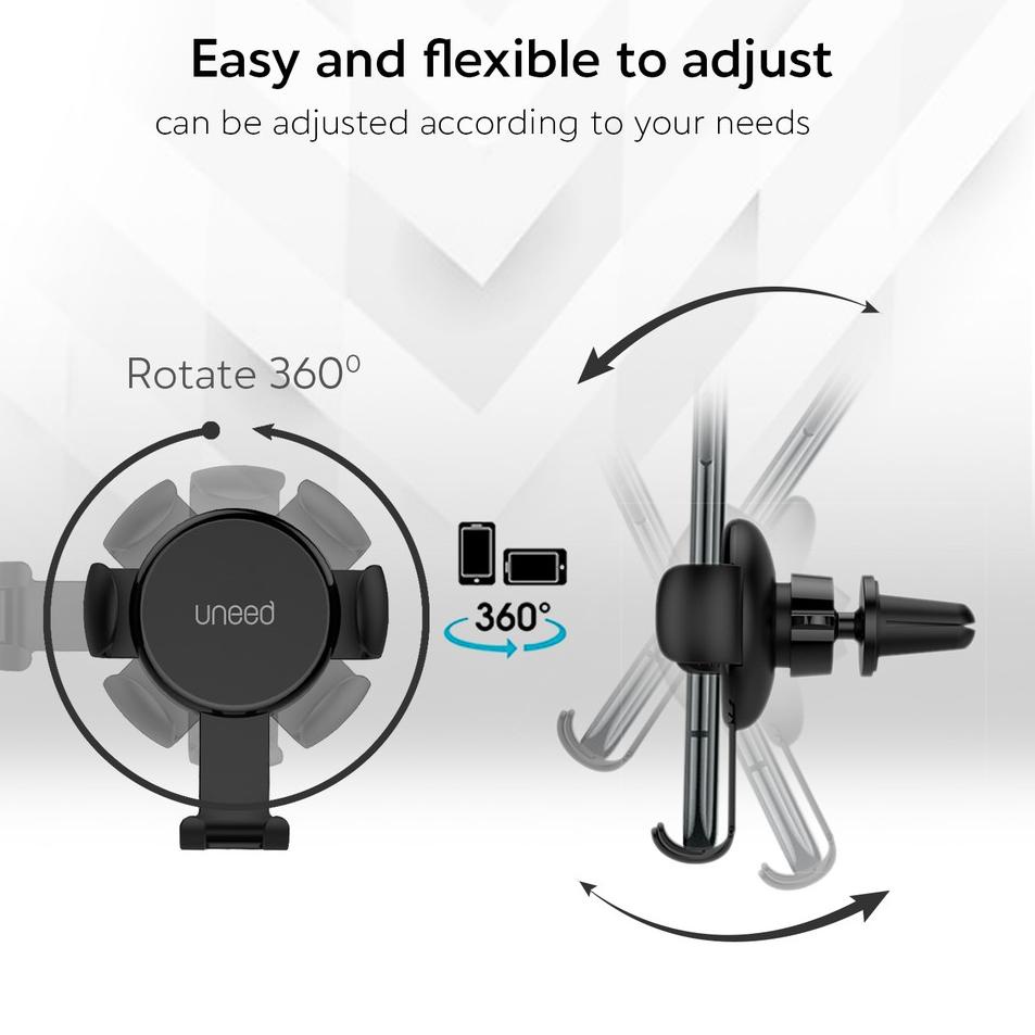 Rekomendasi UNEED Car Holder Handphone Air Vent Smartphone Car Mount Holder - UPH301