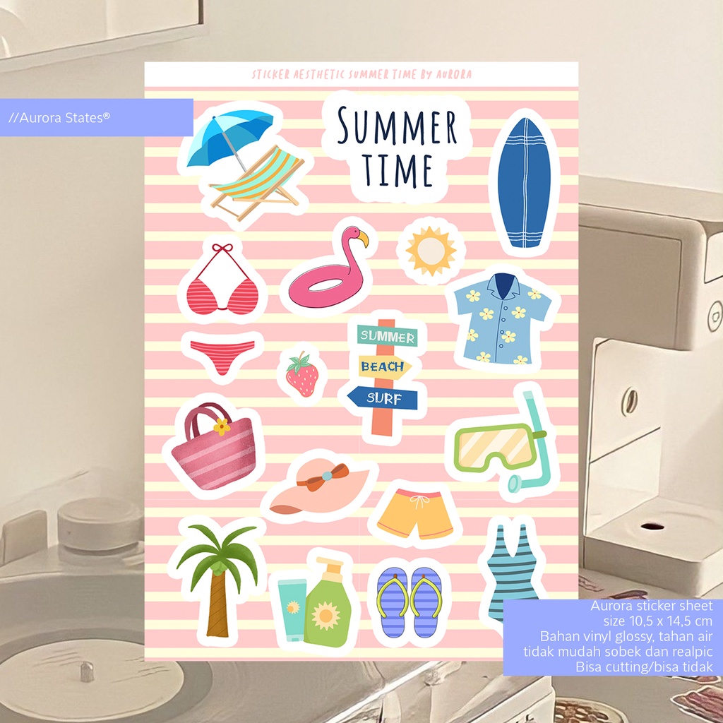 

Summer Time Sticker Aesthetic Jurnal Stiker Case Hp/tumblr
