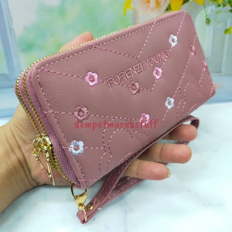 COD DOMPET WANITA TEBAL RESLETING DOUBLE UKURAN SEDANG