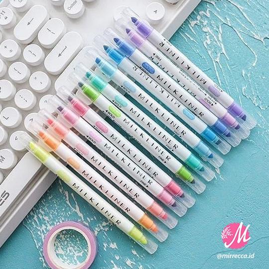 

12 PCS SET MILKLINER TWIN TIP HIGHLIGHTER - PENANDA TULISAN TERLARISS...,,,,,