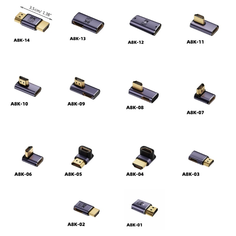 Zzz Converter Adapter Coupler Lapis Emas UHD2.1 Support 8K @ 60Hz