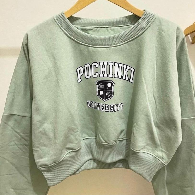 (COD) P0CHINKI SWEATER CROP CREWNECK WANITA