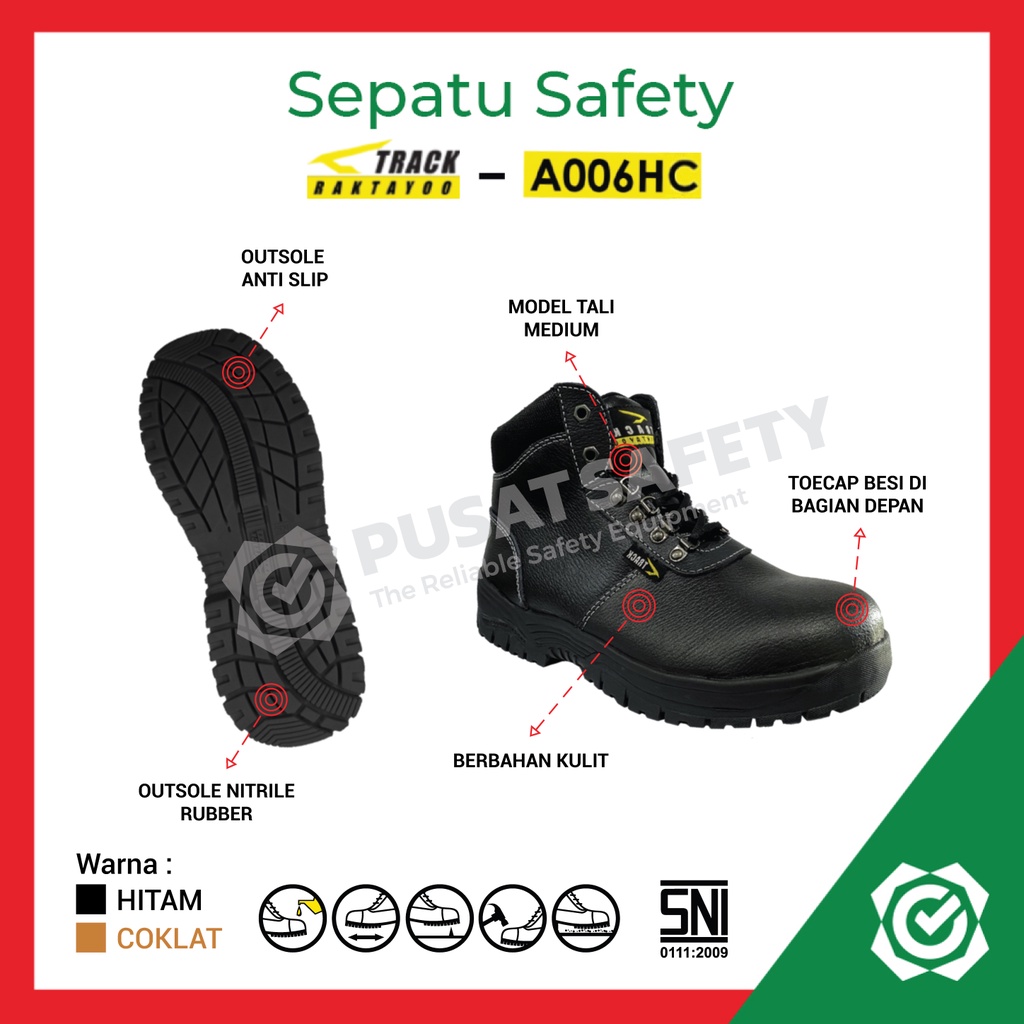 Sepatu Safety Kerja Tali Track Raktayoo A006