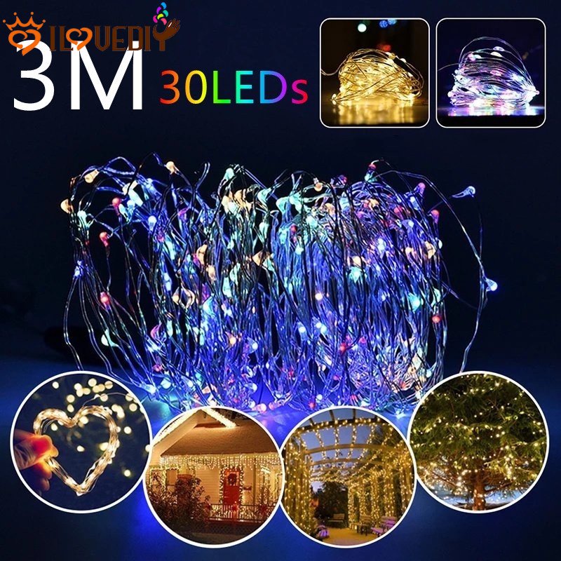 Romantis Festival Decor Lighting Fleksibel DIY Light String 3M Kedip String Lights Multicolor Dreamy Fairy Lamp Untuk Bobble Balls Xmas Tree Bouquet Tirai