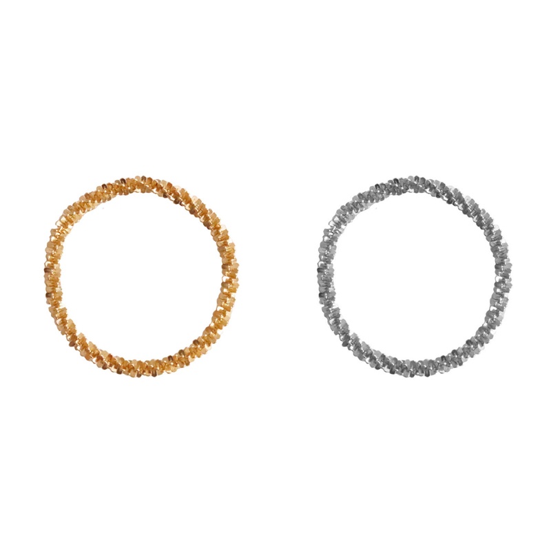 Fashion Warna Perak Berkilau Cincin Untuk Wanita Gadis Korea Gaya Sederhana Serbaguna Hias Compact Jari Telunjuk Rings Perhiasan