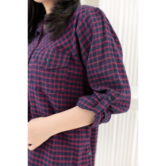 FUME FLANEL (Ld 100 Pjg 63) - Kemeja Atasan Top Kotak