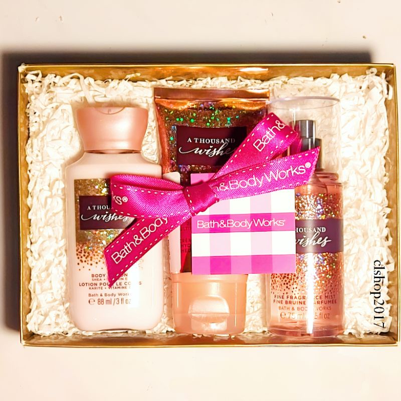 BBW A THOUSAND WISHES TRAVEL SIZE GIFT SET BATH &amp; BODY WORKS ATW PAKET