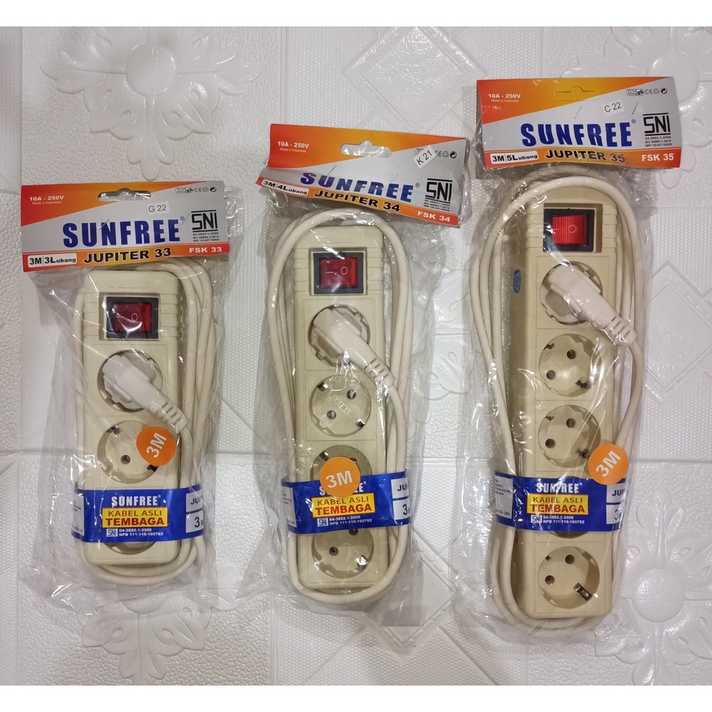 stop kontak sunfree 3 meter