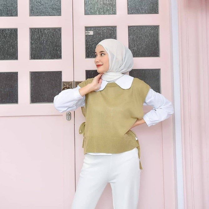 IL - VEST ROMPI TALI RAJUT WANITA | VEST KNIT OUTHER WANITA TERMURAH RIB