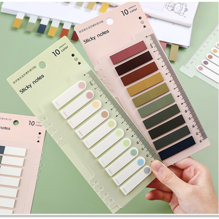 STICKY NOTES PLASTIK DISETAI PENGGARIS TEMPELAN PEMBATAS