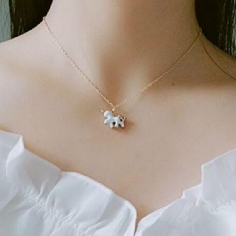 Kalung Unicorn Ladies Pendant Aksesoris Fashion Untuk Pelajar Dan Anak Hadiah Hari Valentine