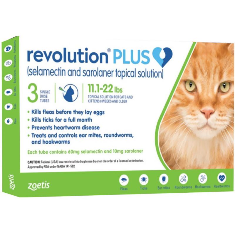 revolution plus 1ML (green) 1 tube obat kutu dan obat cacing kucing