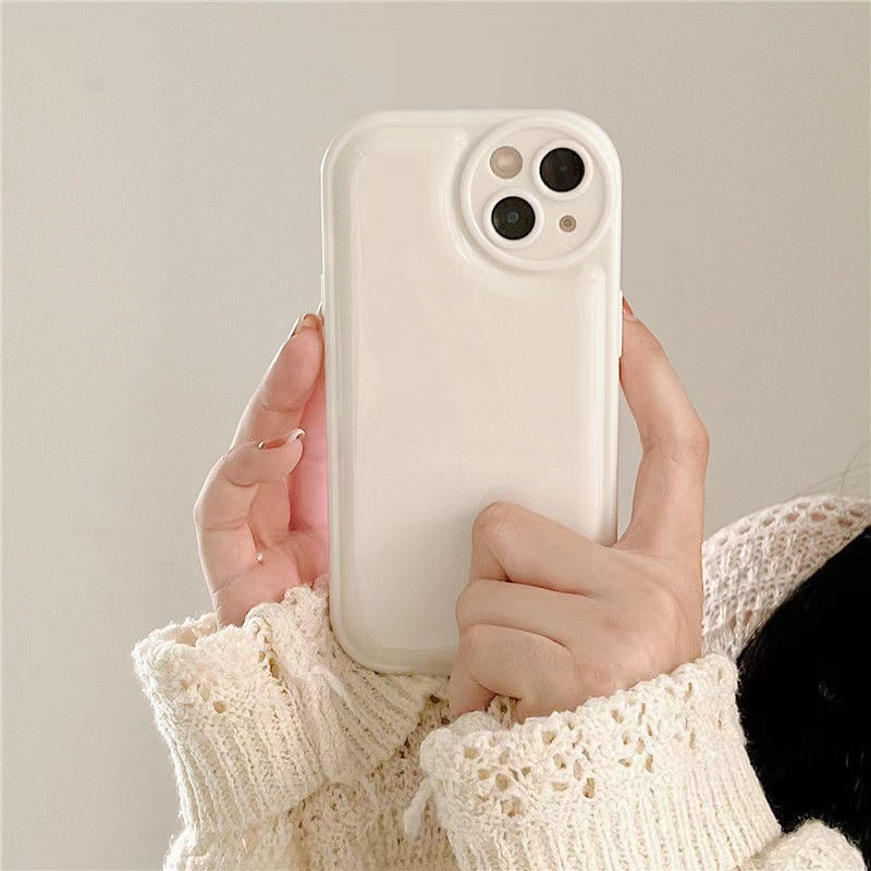 Airbag Candy Silver Soft Case iP iPhone 6 6S 7 8 14 + Plus SE 2020 XR XS Max 11 12 13 Pro Max Apple Pink White Cover
