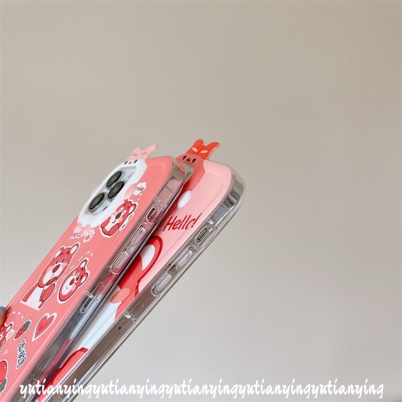 Casing Lensa 3D Bow Monster Untuk Samsung A04s A03s A50 A30s A13 A12 A03 A04E A32 A04 A53 A50s A23 A52 A51 A52s A22 A71 A02s A33 A21s A73 A11 A31 Kartun Strawberry Bear Manyo Soft Case