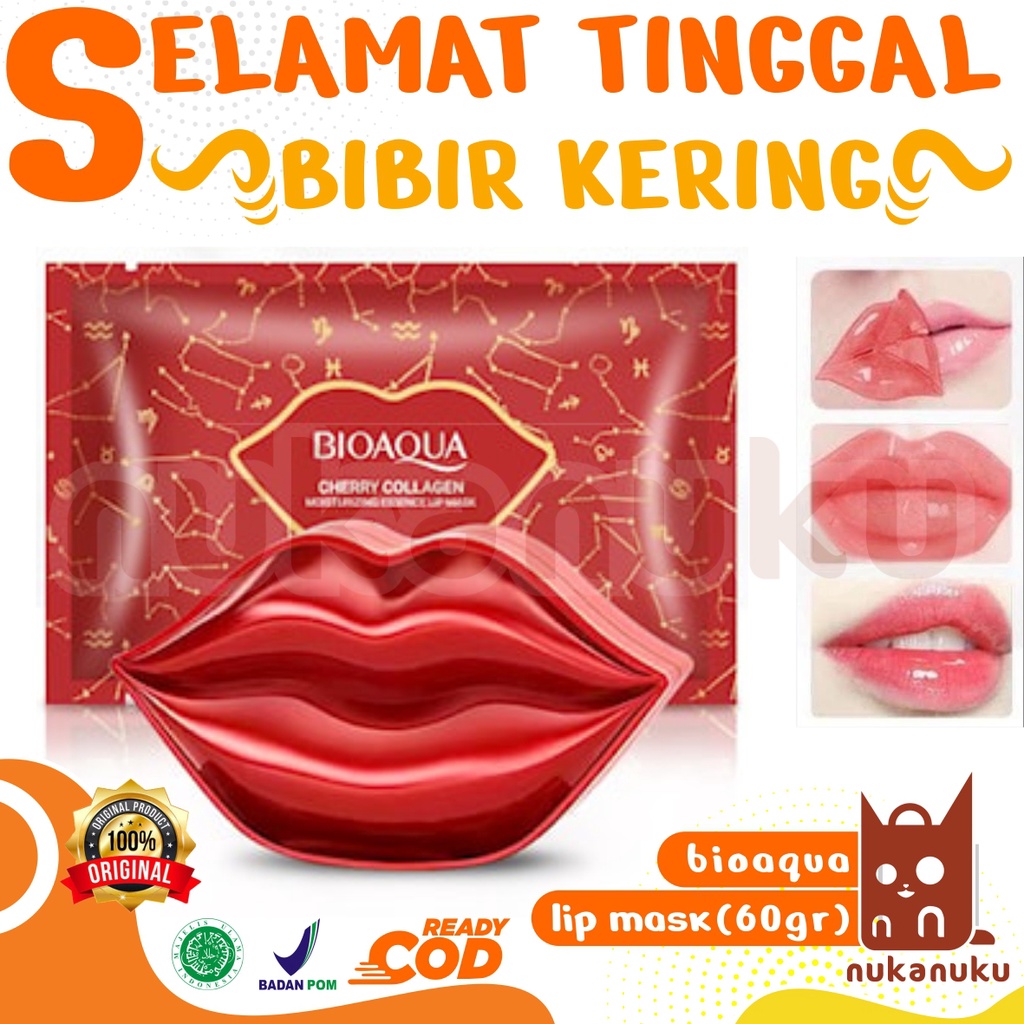 NUKANUKU - BIOAQUA Masker Bibir Cherry Collagen Moisturizing Essence Lip Mask 60g masker perawatan b