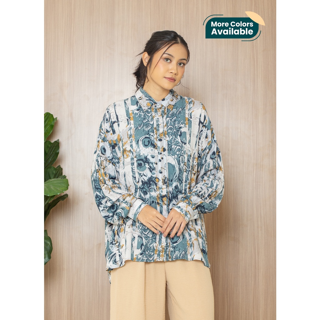 Jual Ixora Aileen Oversized Shirt Kemeja Wanita Oversized Lengan Panjang Shopee Indonesia