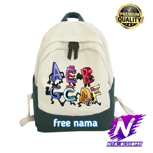 tas alphabet ransel sekolah anak dark deception