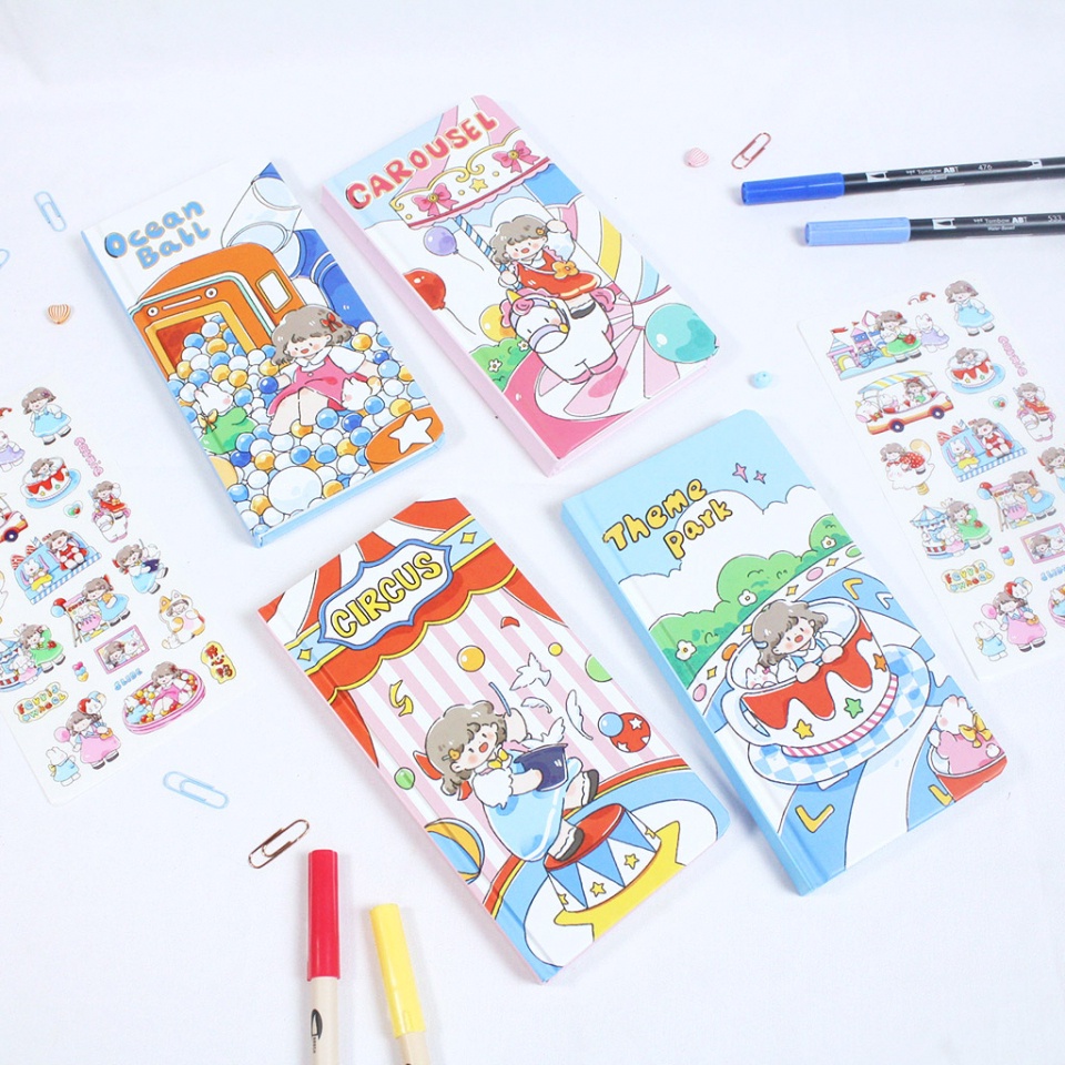 

Holiday Carnival Slim Hardcover Grid Notebook