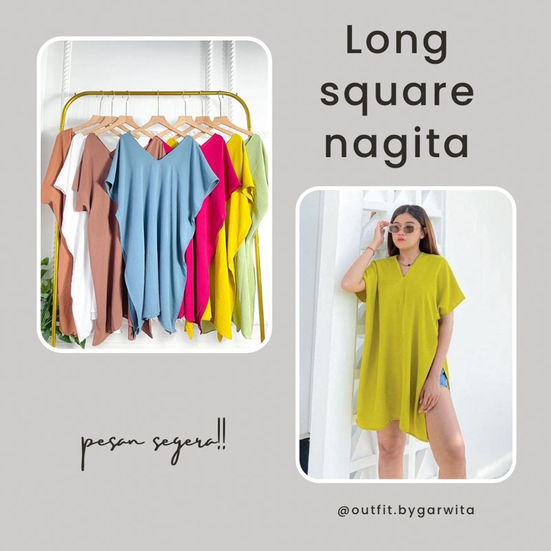 long square nagita / tunik nagita crinkel airflow / atasan jumbo