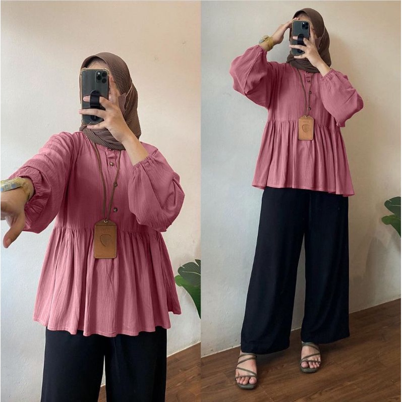 RANIA BLOUSE WANITA TERBARU 2022 VIRAL KEKINIAN /BLOUSE WANITA LENGA PANJANG/ BLOUSE WANITA JUMBO BLUSE WANITA MUSLIM 2022/BLUSE WANITA MURAH/BLUSE WANITA CRINKLE IMPORT/BLUSE WANITA LENGAN PANJANG KOREA STYLE/BLUSE PUTIH WANITA 2022 SIZE M-L-XL-XXL-XXXL