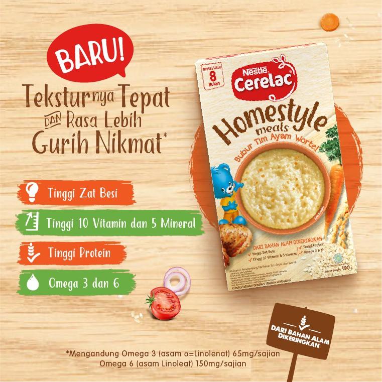 Nestle CERELAC HOMESTYLE Bubur Bayi Rasa Tim Sayur &amp; Ayam Box 100g