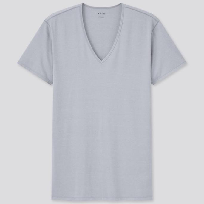 UNIQLO - Men AIRism T-shirt V/neck Langan Pdk 443824 || Kaos Dalam
