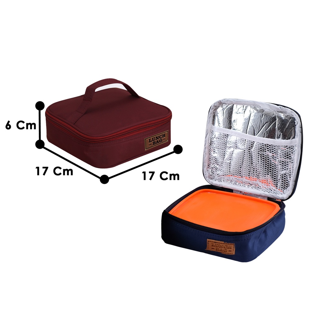 Tas Bekal Polos Lunch Bag Cooler Bag Aluminium Foil Lunch Box Set LOLY tuppyTempat Penyimpan Makanan