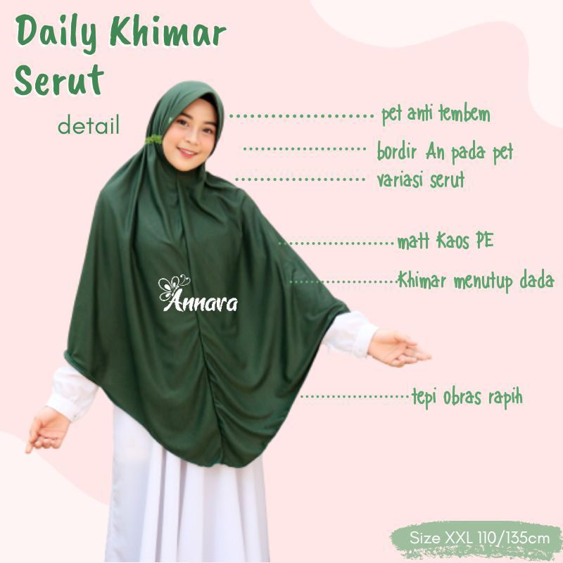 khimar jumbo annara serut kerudung instan jilbab instan khimar serut xxl