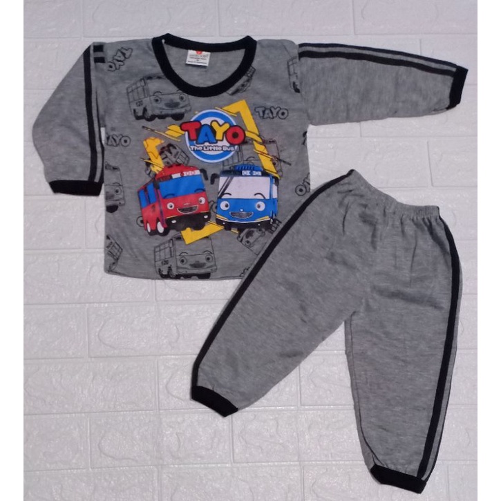 setelan baju anak lengan panjang/piayama anak/baju tayo/baju Doraemon