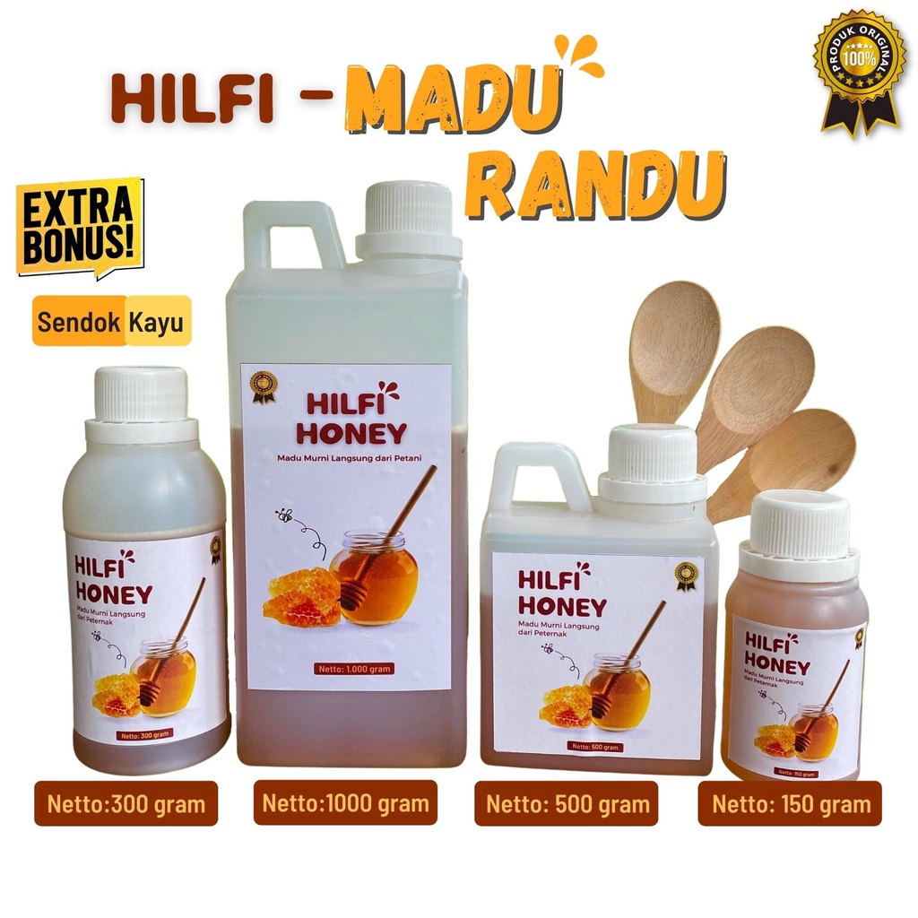 

Madu Randu Murni / Madu Randu Murni Bonus Sendok Kayu 150 300 500 1000 gram