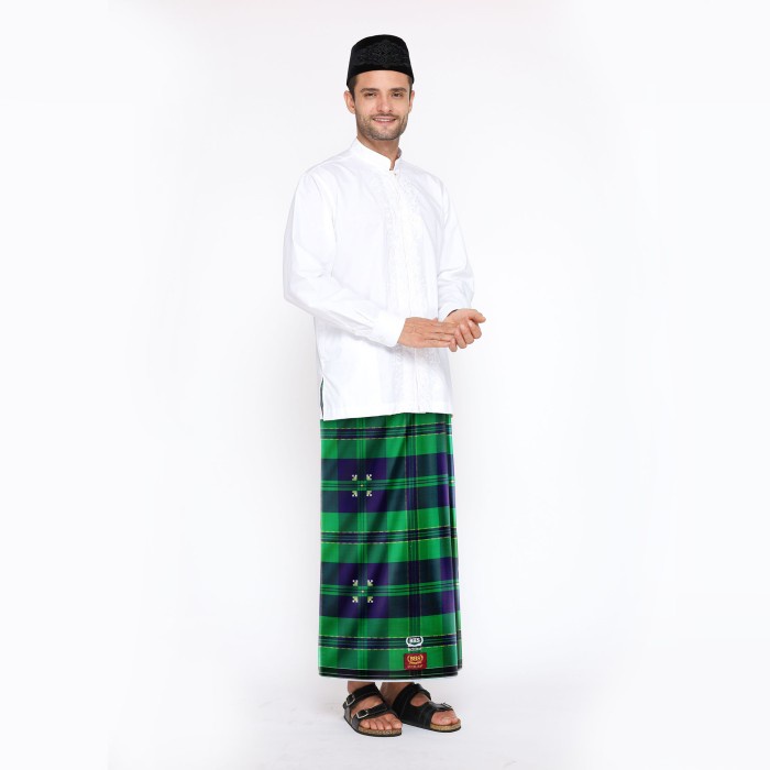 Sarung BHS Excellent Gold Motif Songket Pen Hijau Ungu