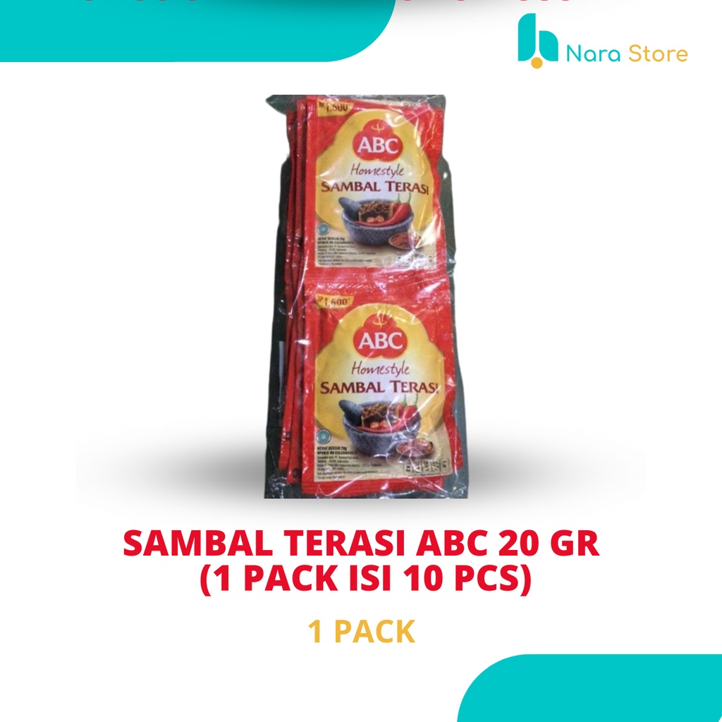 Jual Sambal Terasi Abc 20 Gr 1 Pack Isi 10 Pcs Shopee Indonesia 2281