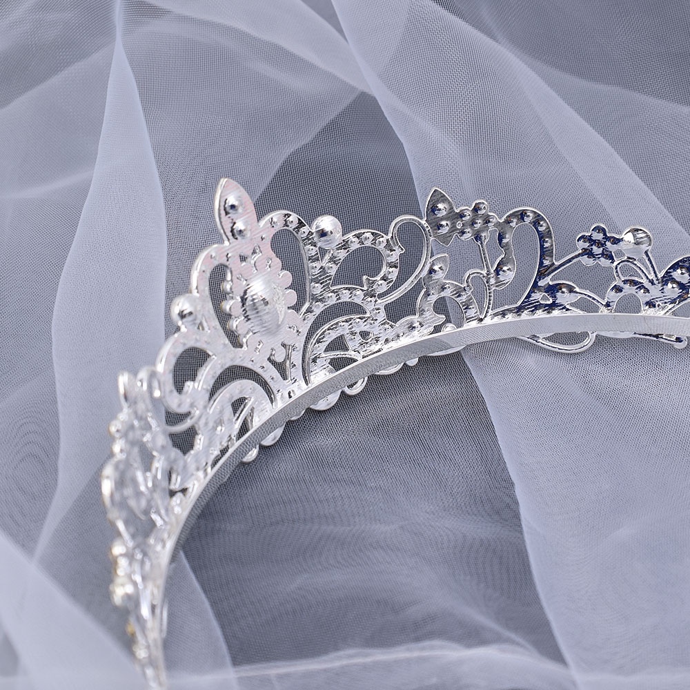 [HOT Sale] Gadis Aksesoris Rambut Non-slip Pesta Ulang Tahun Untuk Pengantin Pernikahan Bridesmaid Wanita Mahkota Dengan Sisir Queen Princess Wanita Vintage Berlian Imitasi Bando Kristal Hiasan Kepala