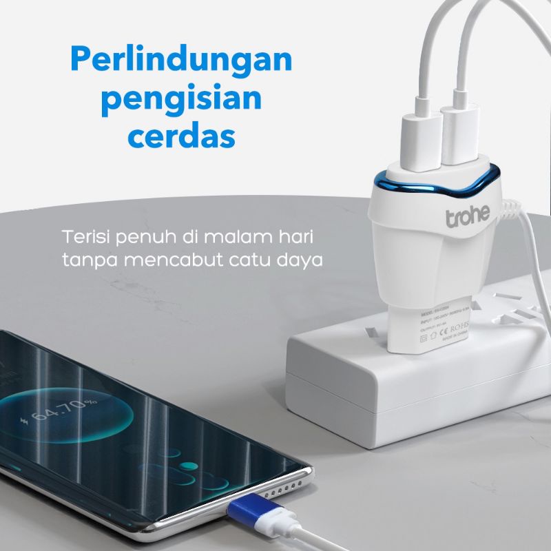 TROHE Wall Charger Type-C Micro Fast Charging 15W