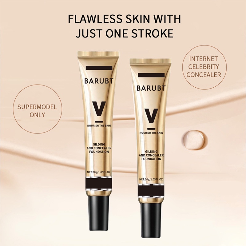 BARUBT Full Coverage Liquid Foundation Oilcontro Lightening Matte Make Up 30ml