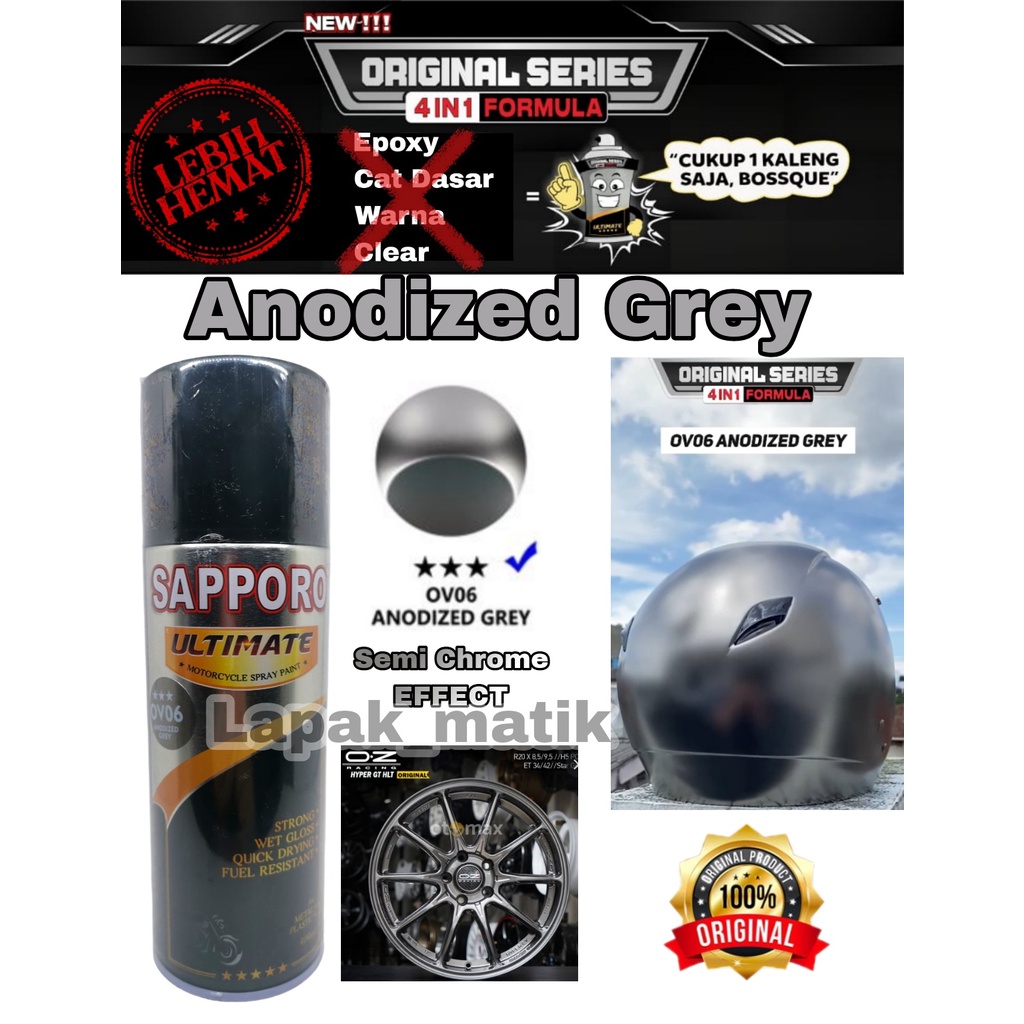 Pilok Sapporo Ultimate ANODIZED GREY OV06 OVO6 0V06 ALUMUNIUM GREY