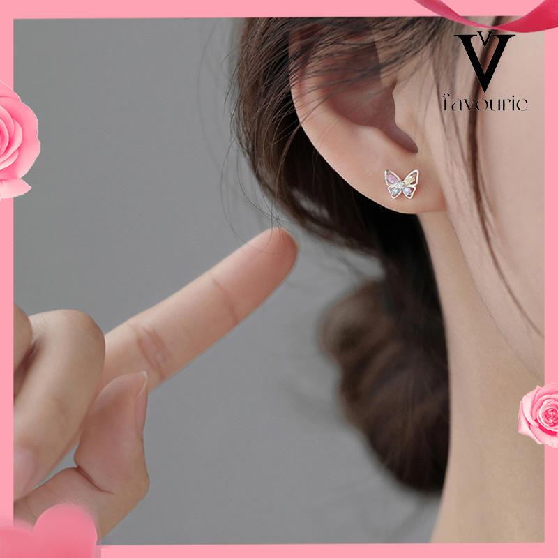COD925 Anting Kupu-kupu Perak Sterling  Anting Desain Niche Mewah Ringan Musim Panas Wanita  Sederhana-FA