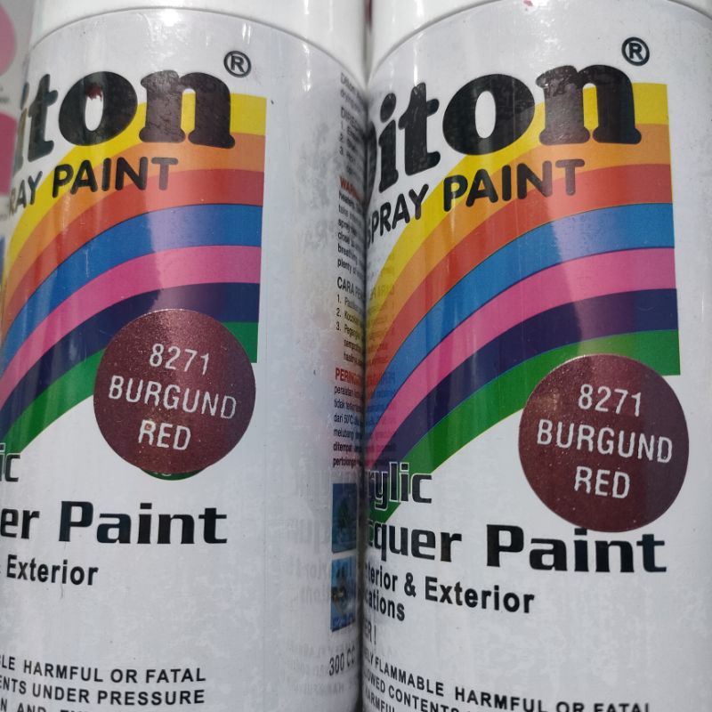 Pilok Pilox Cat Semprot Diton Burgund Red 8271 Merah Hati Gelap Metalic Metalik 300cc Spray Paint