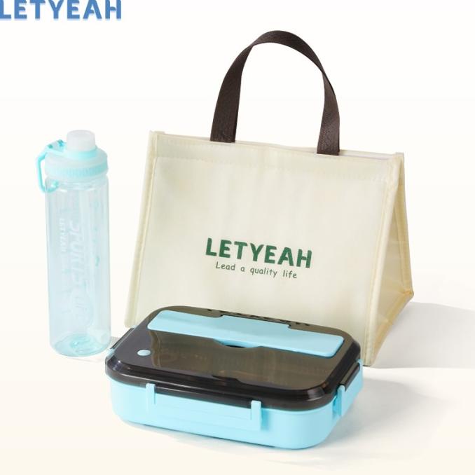 LetYeah Kotak makan set/Lunch box stainless 304 dengan botol minum+tas
