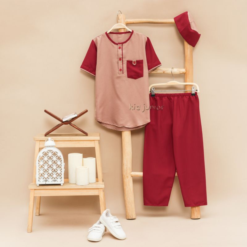 Koko Kurta Anak Set baju Celana Peci 1-12 Tahun