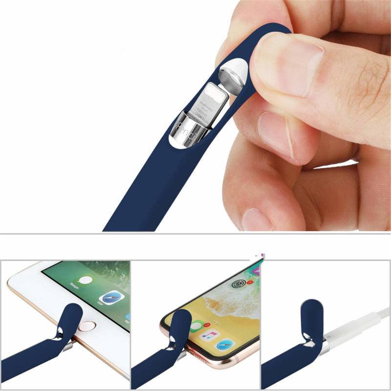 4-in-1 Silikon Pensil Cover Untuk Apple Pensil Generasi 1st Smart Stylus Pelindung Case Aksesoris Untuk Apple Pencil 1cover